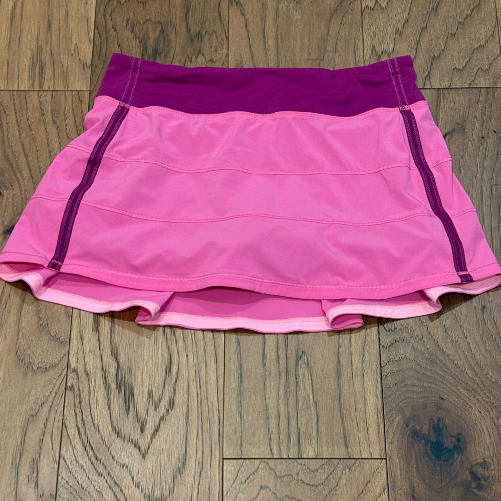 Lululemon Pace Setter Skirt Pink Purple Running Tennis Skort Size 6 Regular
